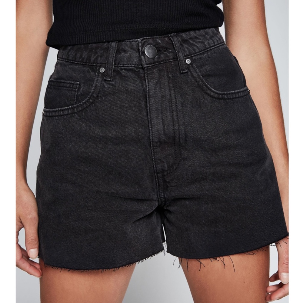 Cotton On High Flashback High Waisted Black Cutoff Shorts Size 2